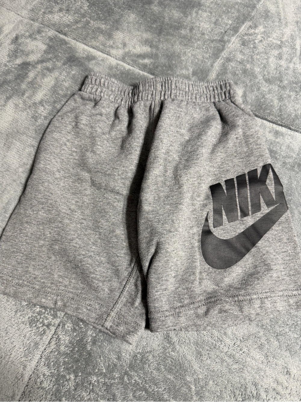 Nike Kids Grey Shorts with Black Swoosh Logo